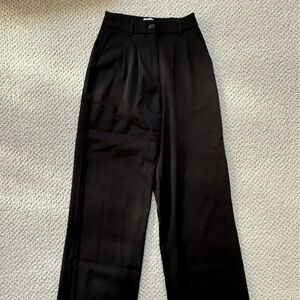 Princess Polly Charcoal Satin Trousers